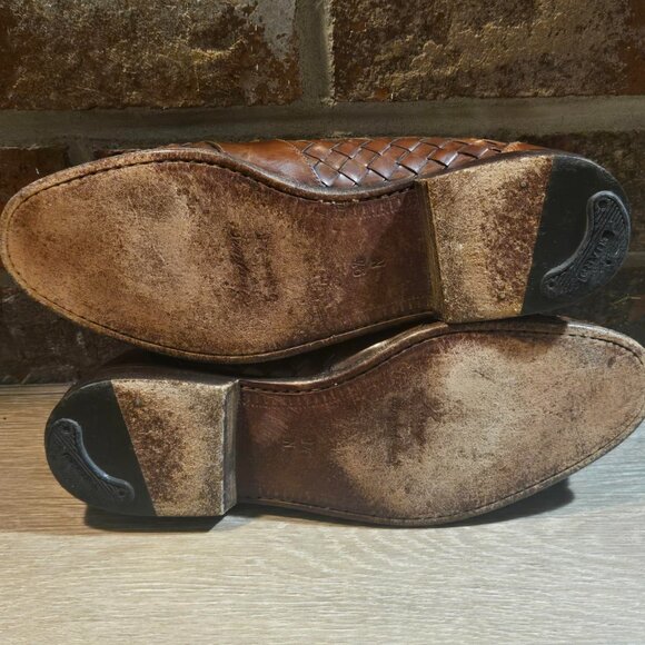 Vintage Bragano Italy Shoes Mens Sz 9.5 Brown Leather Dress Shoes Tassel Loafers main image 4